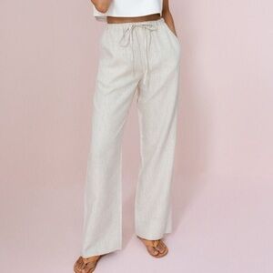 Posse Cream Wide-Leg Trousers